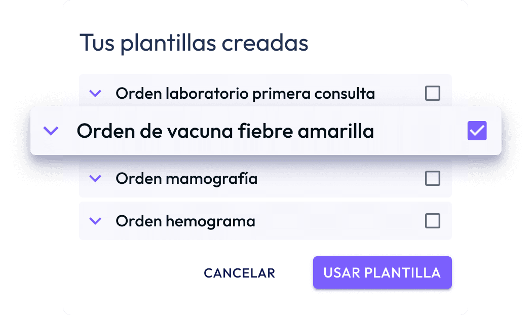 Plantillas reutilizables para órdenes médicas en PaperMed